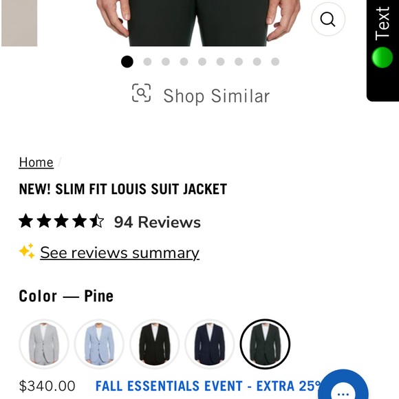 Perry Ellis Men’s suit jacket NWOT - Picture 4 of 5